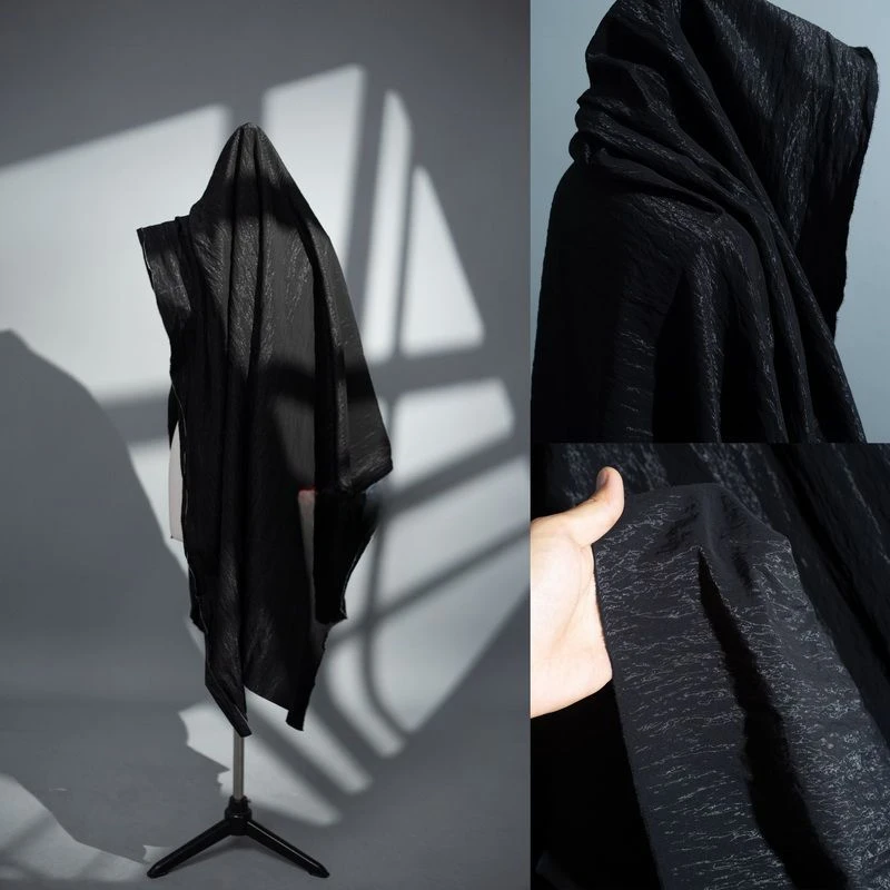 

Dark Textured Glossy Silk Cotton Thickened Wrinkle Resistant Windbreaker Jacket Fashion Clothing Designer Fabric