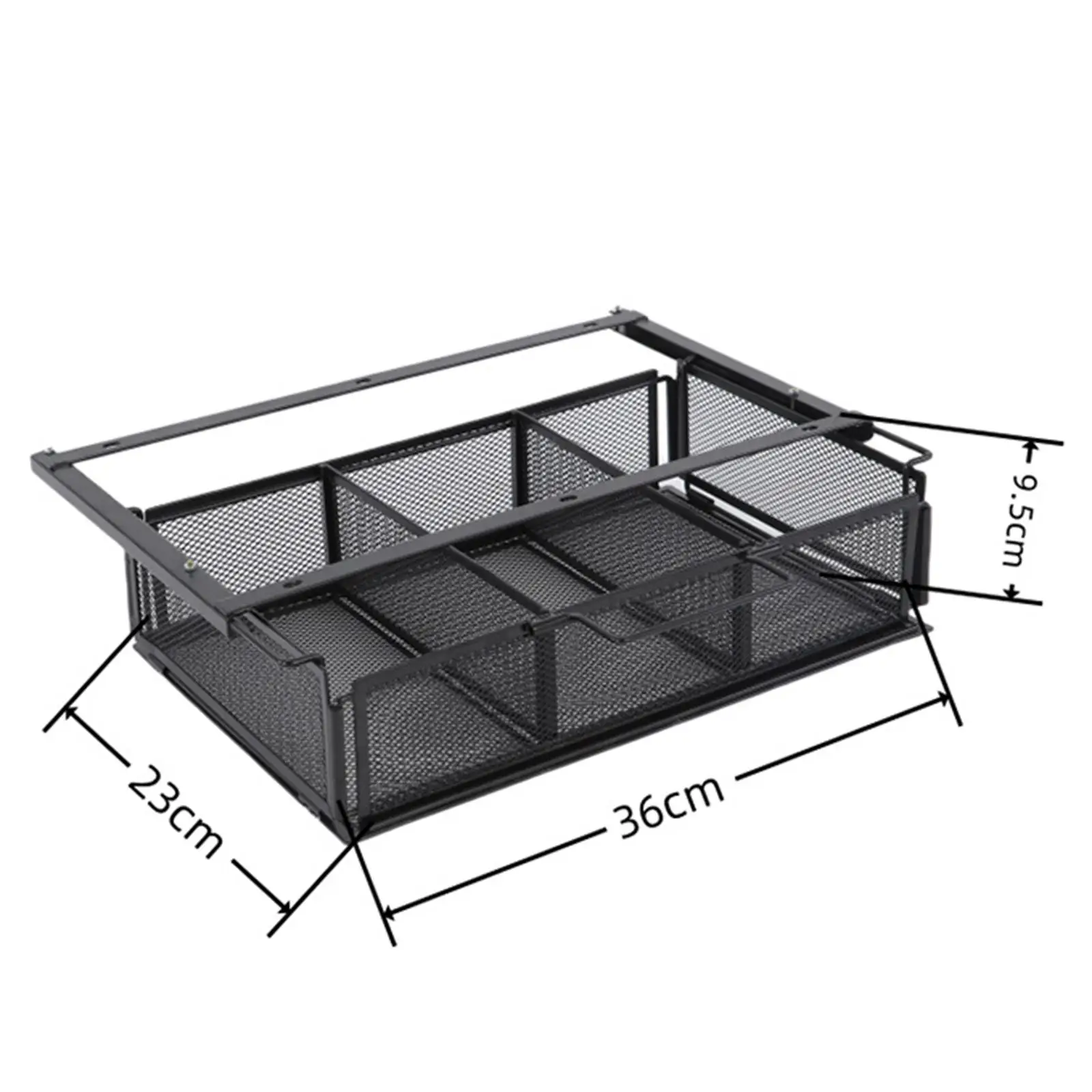 Imagem -06 - sob Desk Drawer Basket Escondido Desktop Organizer Espaço Saving Prateleira de Armazenamento Preto Slide Out para Home Pantry Armário