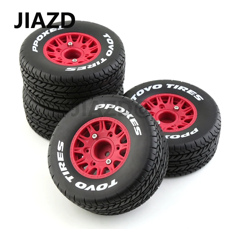 

4pcs RC Model Car Rubber Tires & Wheel for 1/8 1/10 Scale RC On Road Car HSP Sonic 94102 GT LC RACING PTG-2 Tamiya TT02