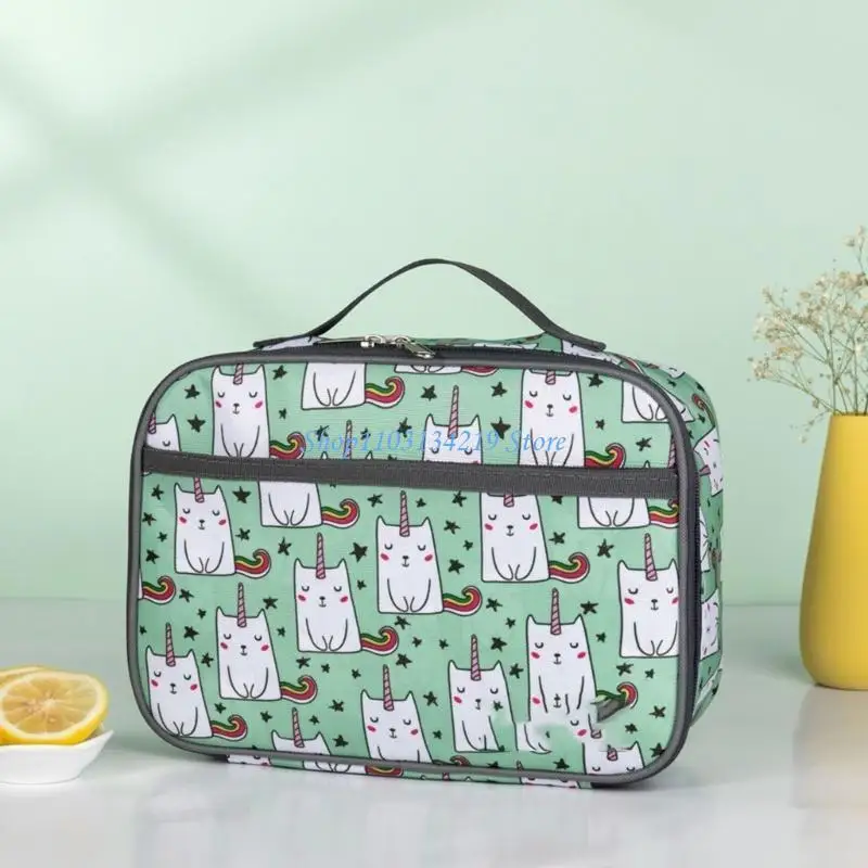 

N5KC Портативный квадратный пакет Bentos Box Sack Insulation Container с удобной ручкой