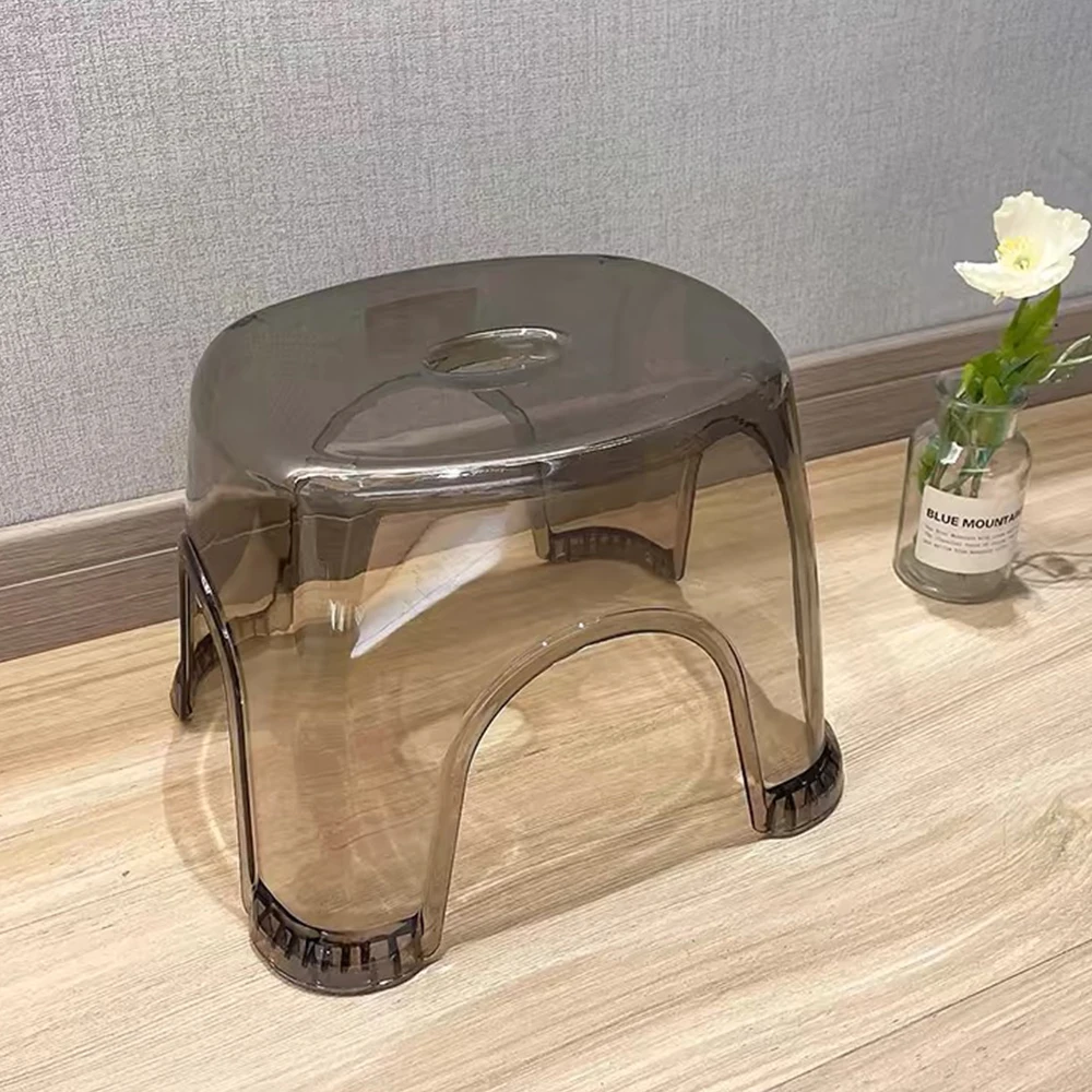 Acrylic Transparent Shoe Changing Stool Creative Living Room Coffee Table Low Stool Household Bathroom Shower