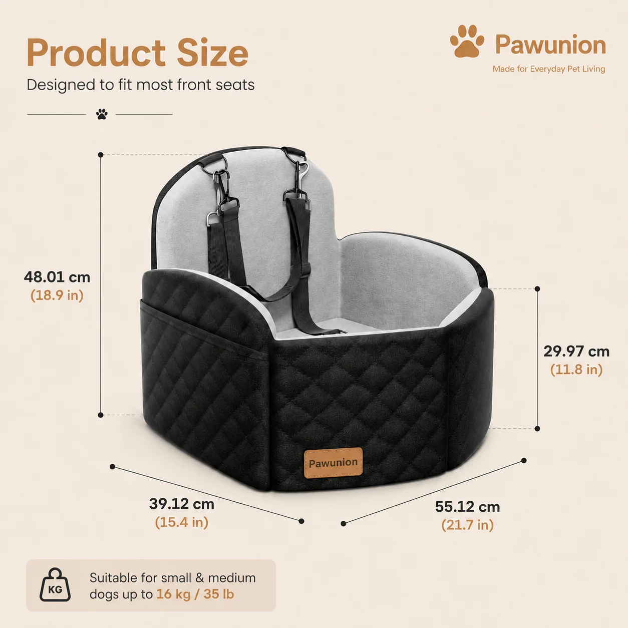 小型犬/中型犬/大型犬用ドッグカーシート、メモリーフォームド - Calming Dog Bed のレビューと価格