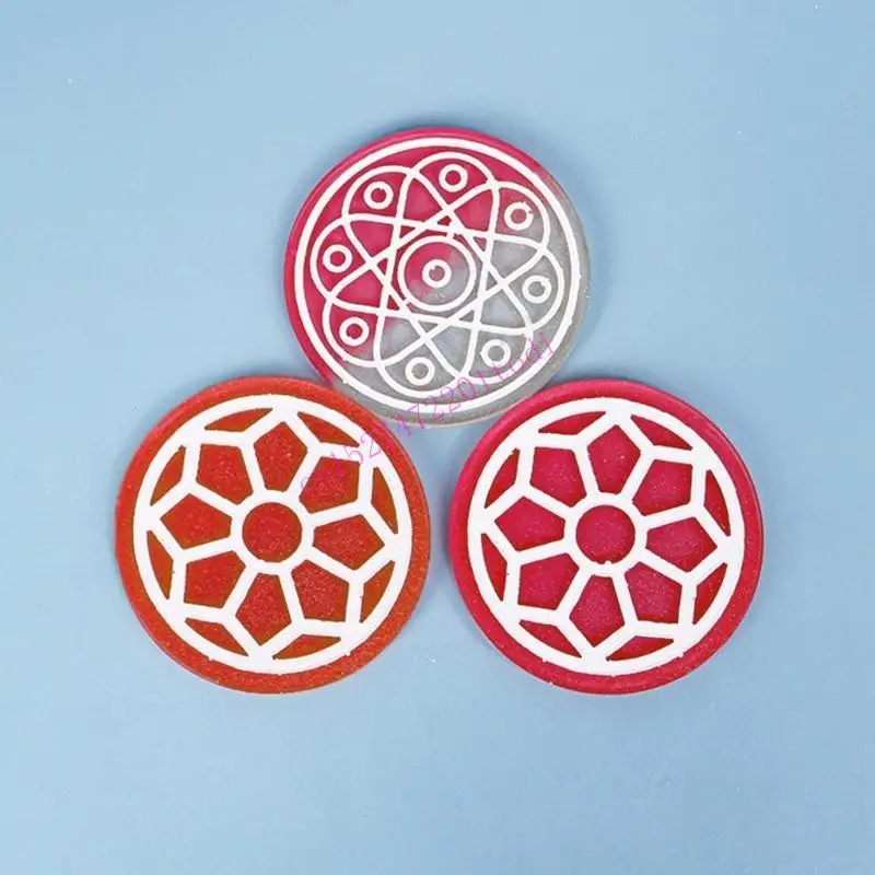 1/3Pieces Silicone Large Round Molds Non-Stick Flower Pattern Resin Mold M76B