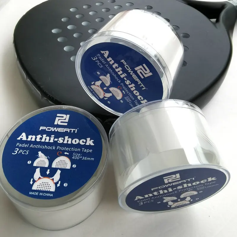 Tennis Racket Head Protection Tape, Reduzir o impacto e fricção adesivo, Racket Head Frame Guard PU Protective Sticker, 3 pcs