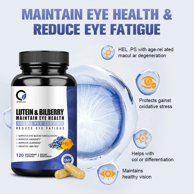 Lutein and Zeaxanthin Supplements 500 MG Eye Vitamins with Saffron for Eye Health Supplements Vision and Eyes Support for Adults