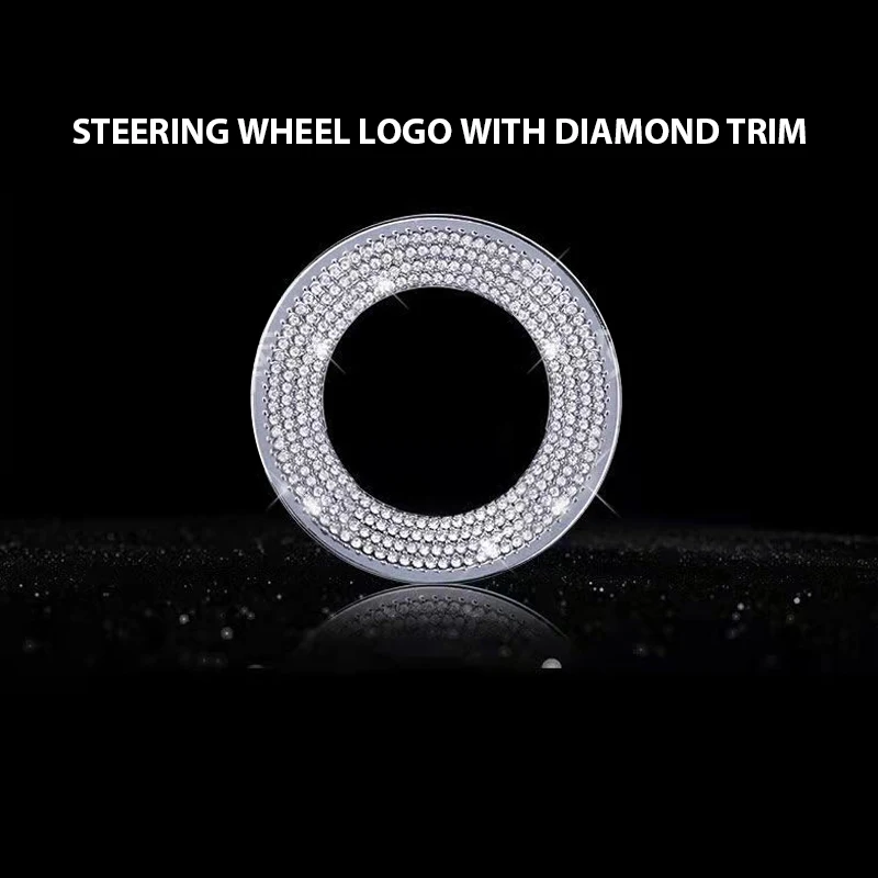 For VW Volkswagen Polo Golf 4 5 6 Jetta Passat B5 B6 Golf Tiguan Arteon Crystal Diamond Emblem Decal Car Steering Wheel Stickers
