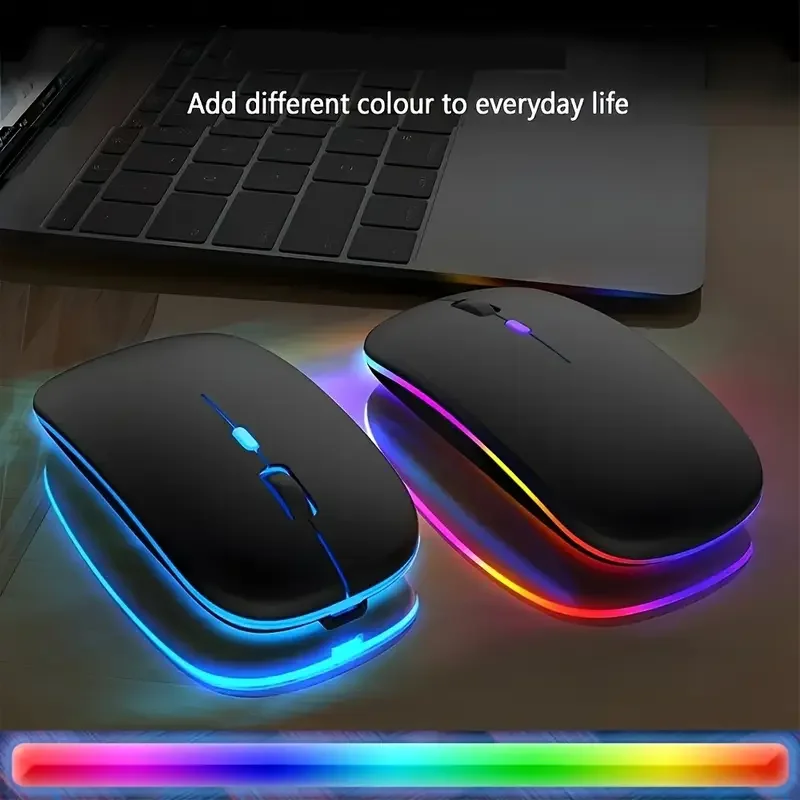 Rato de jogo recarregável compatível com bluetooth 2.4g silencioso sem fio mouse óptico rgb para tablet computador portátil mac ipad