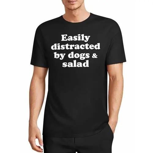 The Two Major Sources of Healing in Ordinary Daily Life: Cute Dogs and Low-Fat Salads. Loose Short-Sleeved Top with Black Background