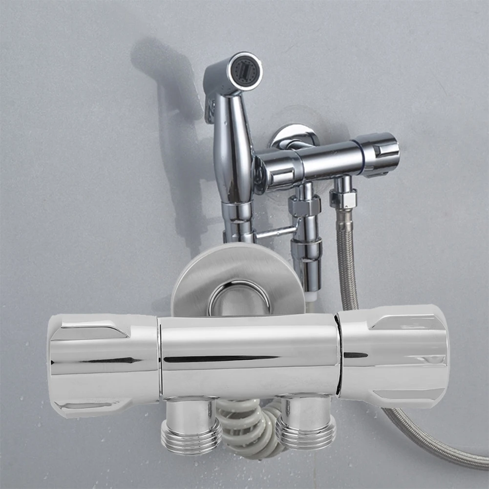 

Bathroom Accessories Copper Double Switch Outlet Angle Valve Toilet Bidet Shower Faucet Bathroom Accessories G1/2 Angle Valve