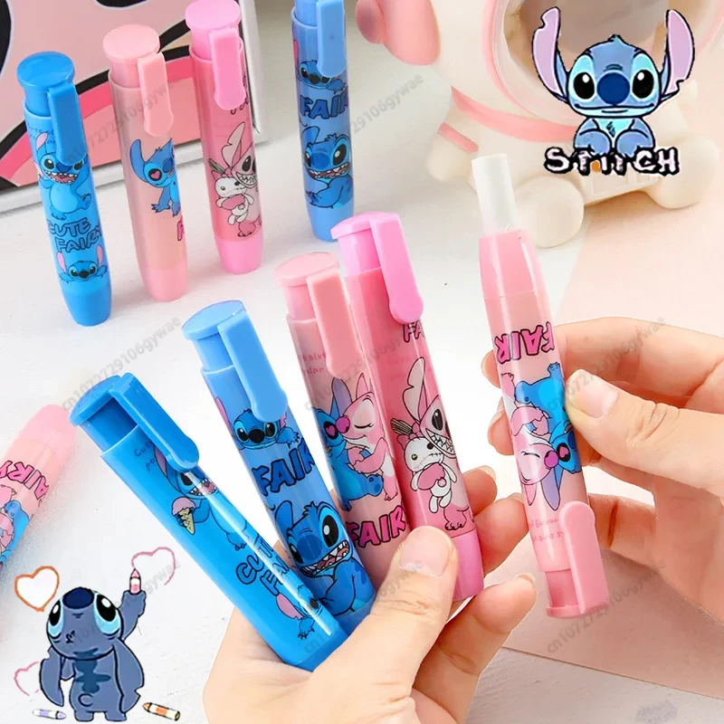 MINISO Stitch Press gumka Kawaii Lilo i Stitch pisanie rysunek ołówek gumki artykuły szkolne dla dzieci artykuły papiernicze