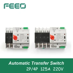 FEEO Din Rail Mini W2R ATS New Type Change Over Switch Automatic Transfer Switch Household Universal Transfer Switch 220V MCB Ho