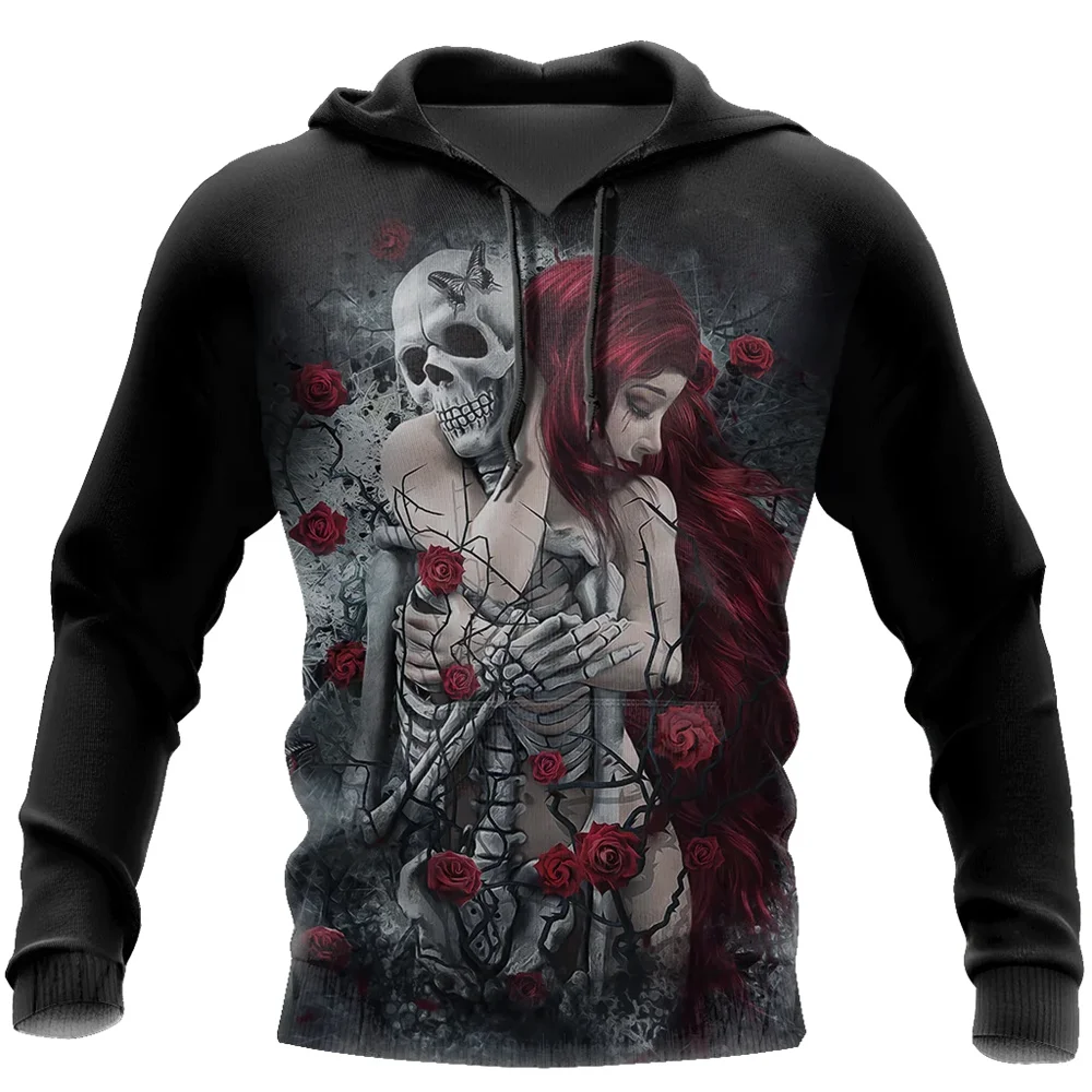 Men\'s and women\'s hooded sweatshirts,horror skull 3D digital printed street clothing,zip sport Harajuku jacket,Autumn and winter