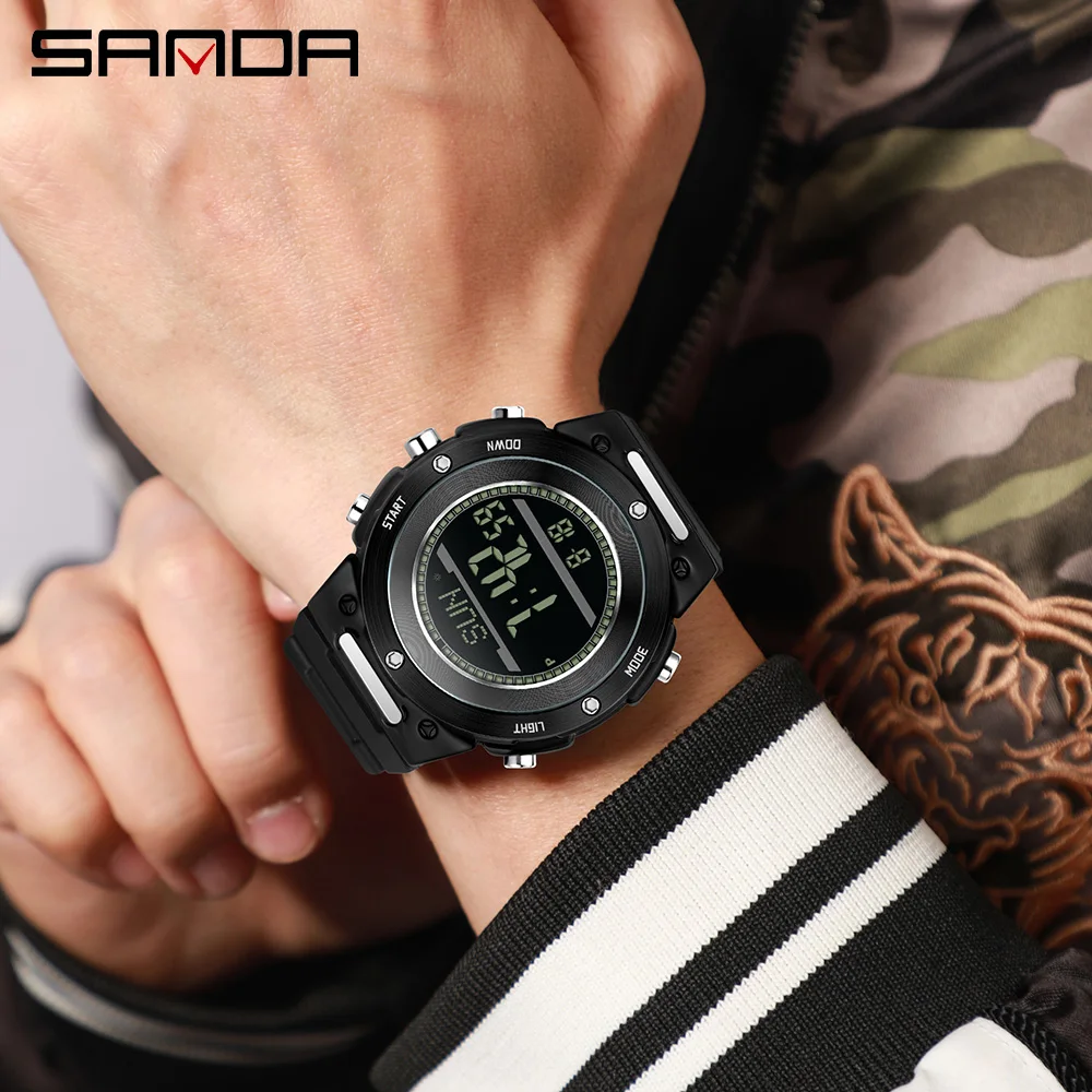 แฟชั่น SANDA ใหม่ 5107 กีฬานักเรียนนาฬิกาดิจิตอลอิเล็กทรอนิกส์กันน้ํา LED นับถอยหลังนักเรียนนาฬิกาอิเล็กทรอนิกส์ 2025