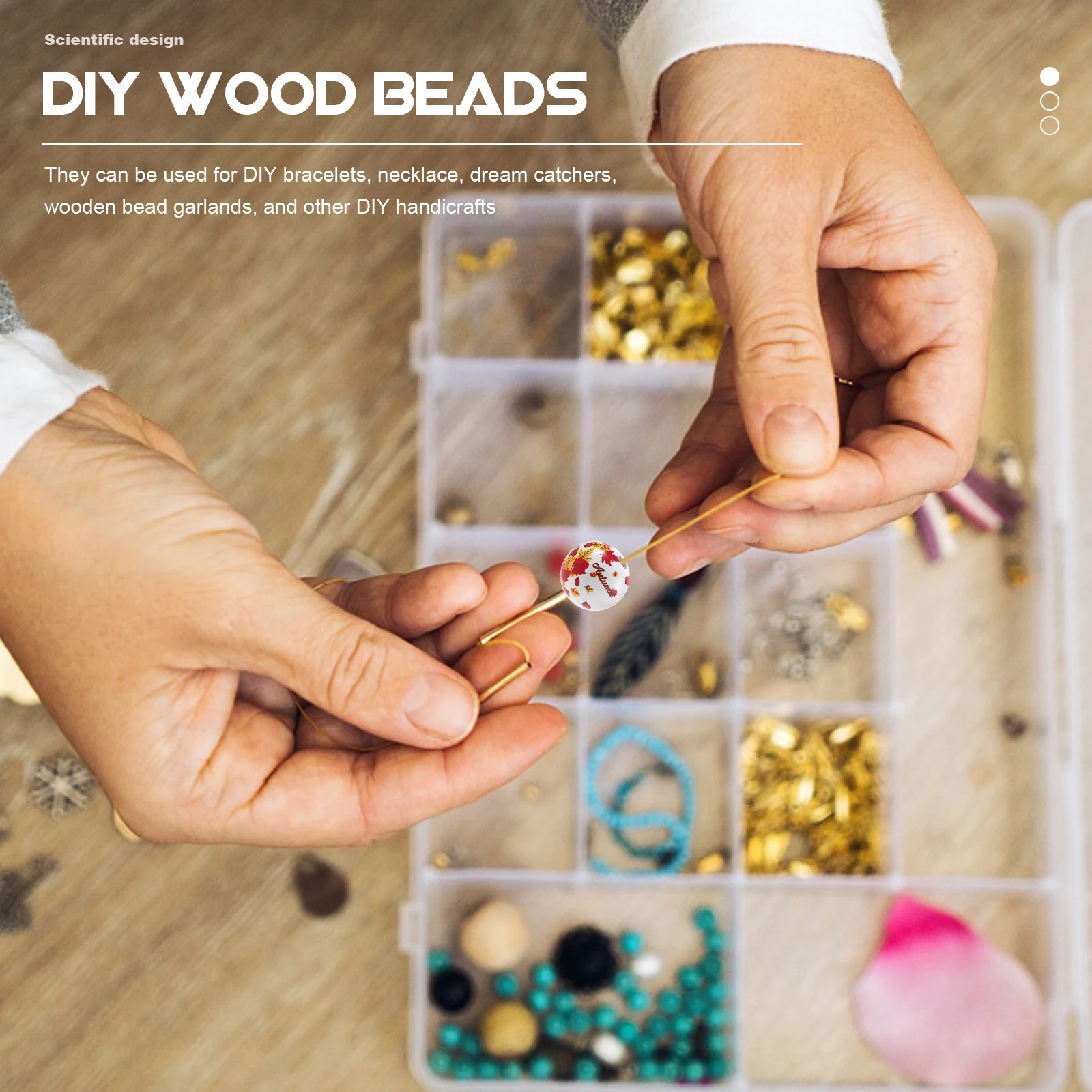 

80pcs Diy Leaf Wood For Crafts Jewelry Making Wooden Bead Decor Diy Bead Charms Garland Making Beads Handicraft Supplies Wood