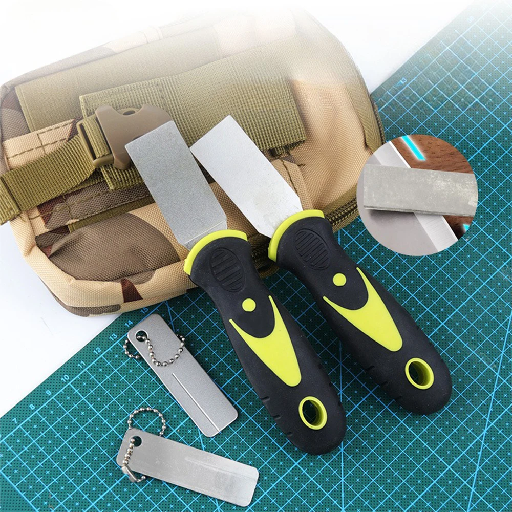 

Точилка для ножей, точилка для ножей для рыбалки на открытом воздухе, двухсторонняя/односторонняя ручка, рыболовный крючок, аксессуар для шлифовального лезвия