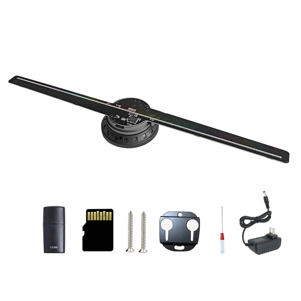 MYdaY- Proiettore con ventola a LED 3D Macchina pubblicitaria a parete 224 Perline LED Visualizzazione pubblicitaria per occhi HD Visualizzazione pubblicitaria SPINA USA