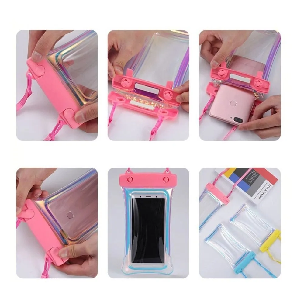 Bolsa de aire luminosa impermeable para teléfono, bolsa Universal transparente para teléfono móvil, bolsa protectora táctil de PVC para teléfono