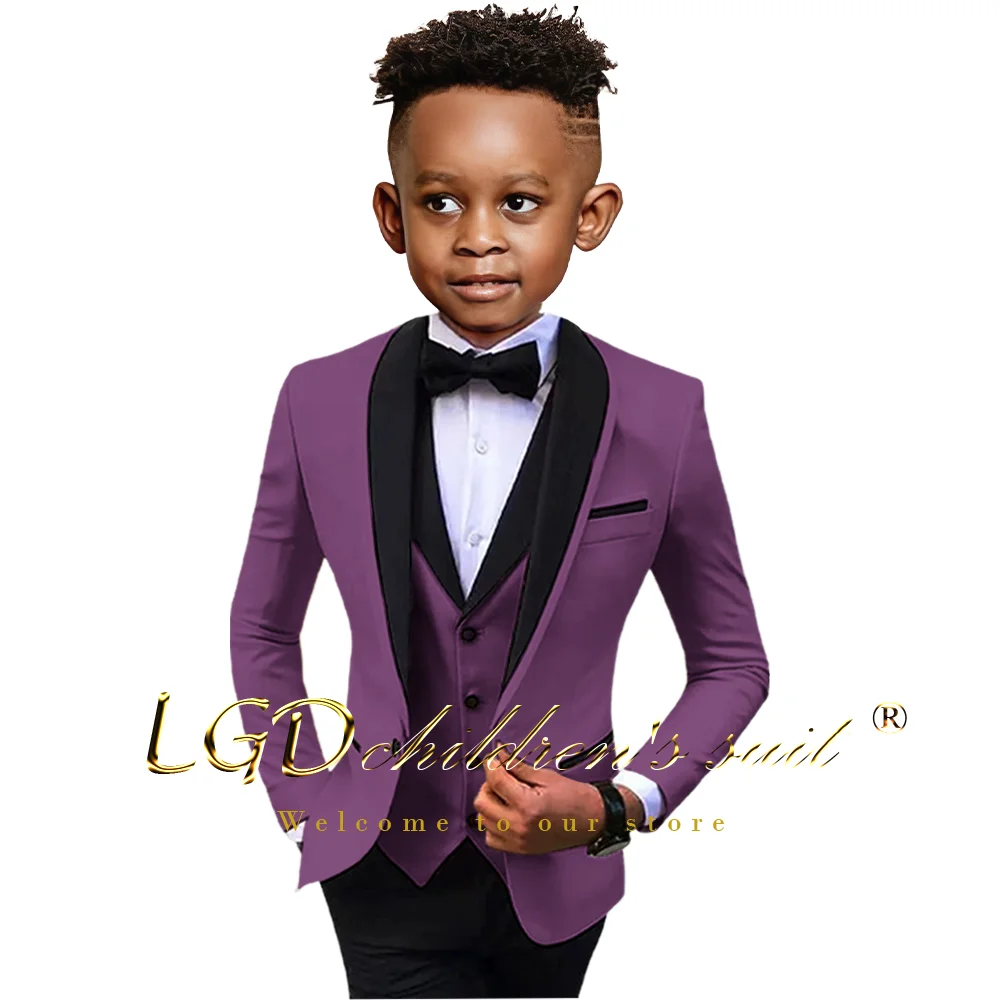 Boys Suit Wedding 3 Piece Tuxedo Suit - Green Jacket, Pants and Vest, Customized Suit for Kids 2-16 Years Old