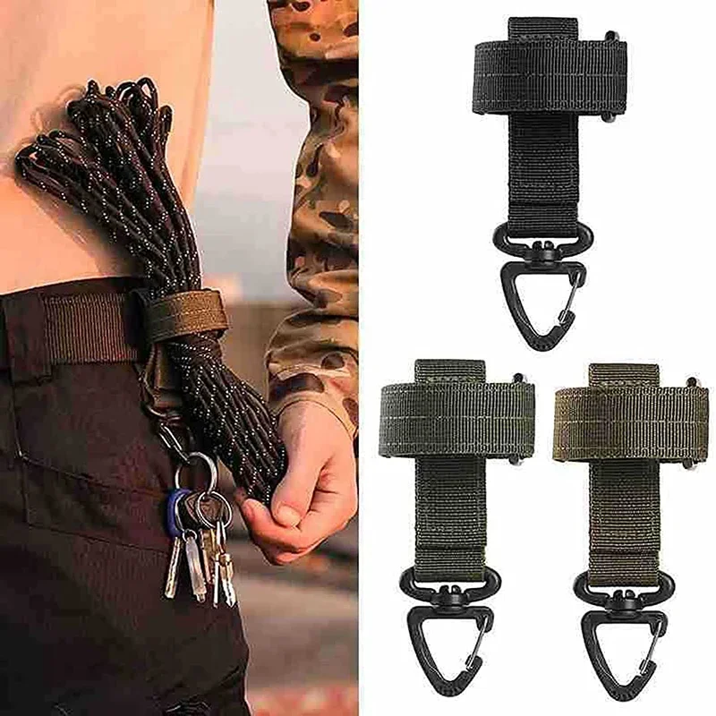 EDC Multi-purpose Nylon Gloves Hook Work Gloves Safety Clip Outdoor Tactical Climbing Rope Anti-lost Camping Hanging Buck