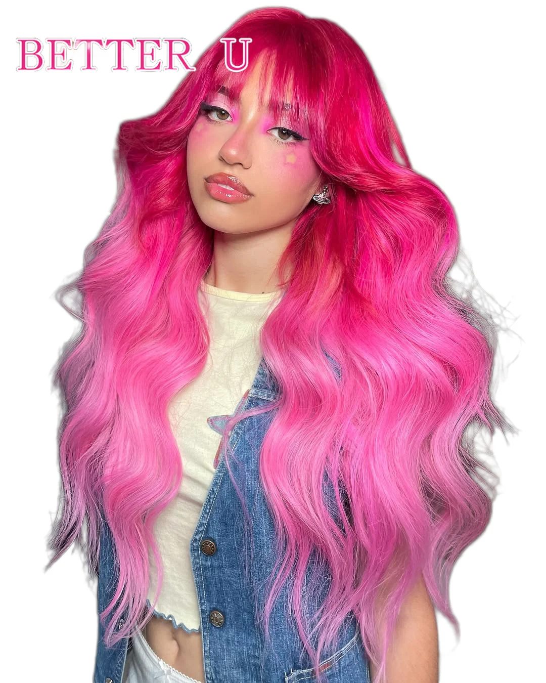 

Ombre Pink 13x4 13x6 Lace Front Human Hair Wigs Brazilian Body Wave Pre Plucked Colored Highlight Lace Frontal Wig For Women