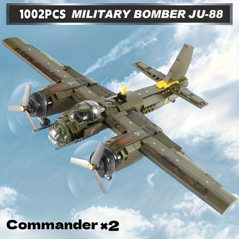

Military building block set, bomber building block desktop model display, suitable for collection and gifting.