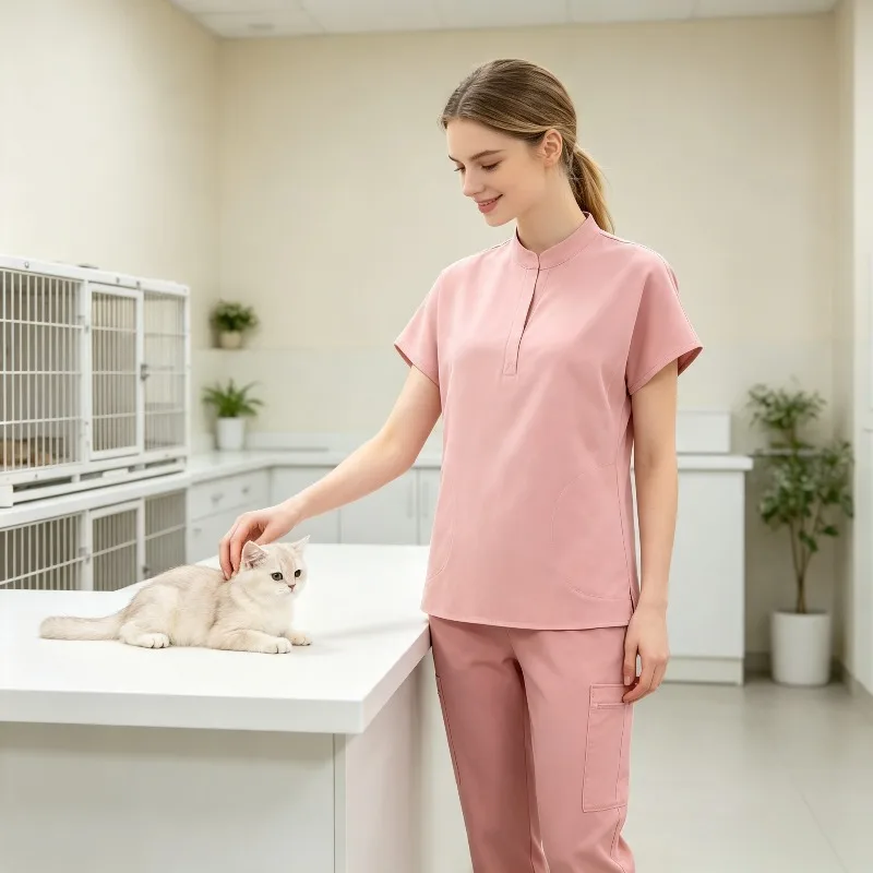 2026 New Arrival Unisex Stretchy Quick Dry Scrub Set Uniform for Dentist Nurse Operating Room Vet Clinic Workwear