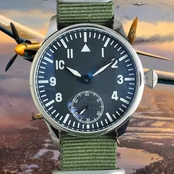 Men's Manual Military Mechanical Watch Sterile Dial German Seagull ST36 Calibre Pilot's Super Luminous Watch