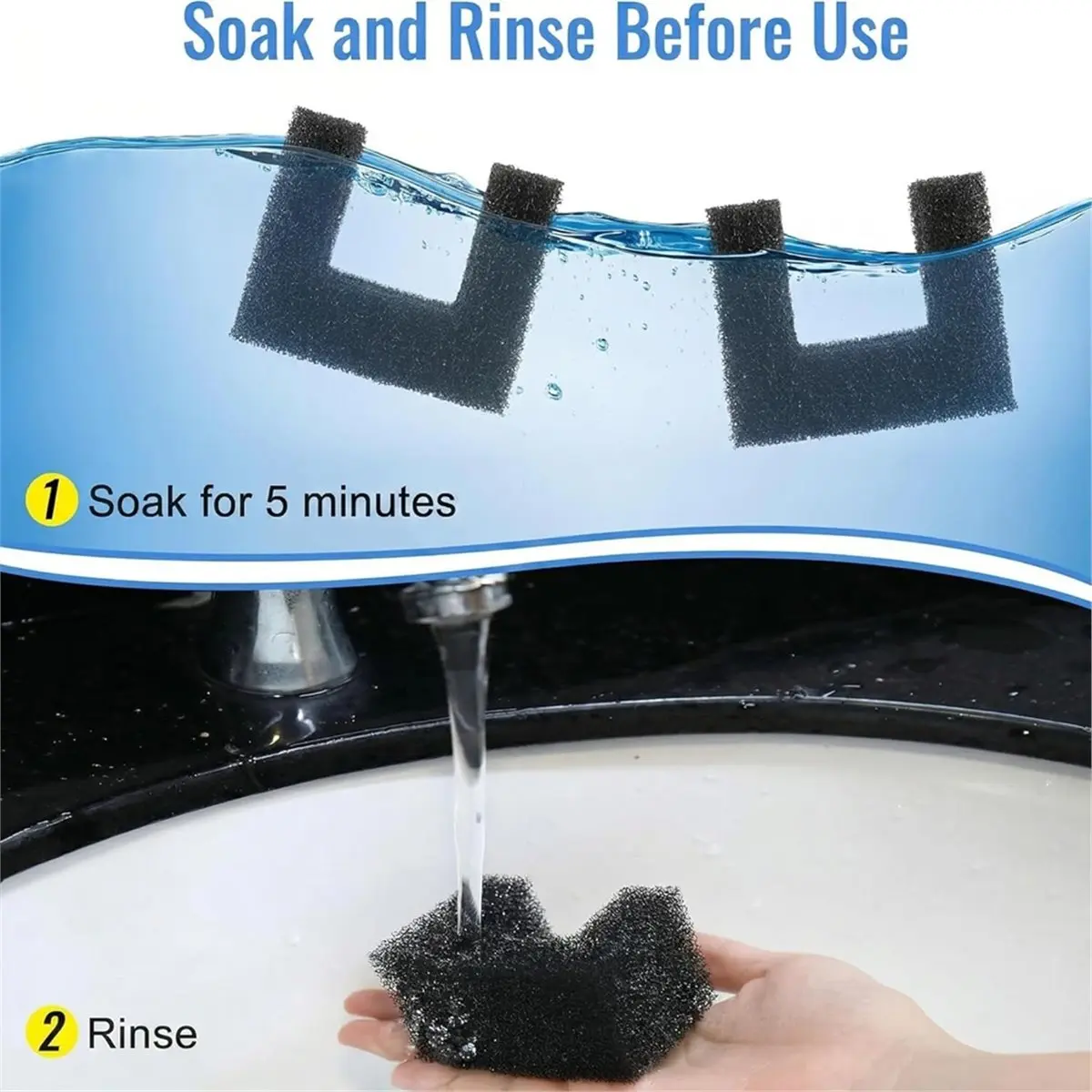 20 Pack Foam Filters Replacement for Pet Fountains Compatible for 64oz & 140oz, for Debris Removal