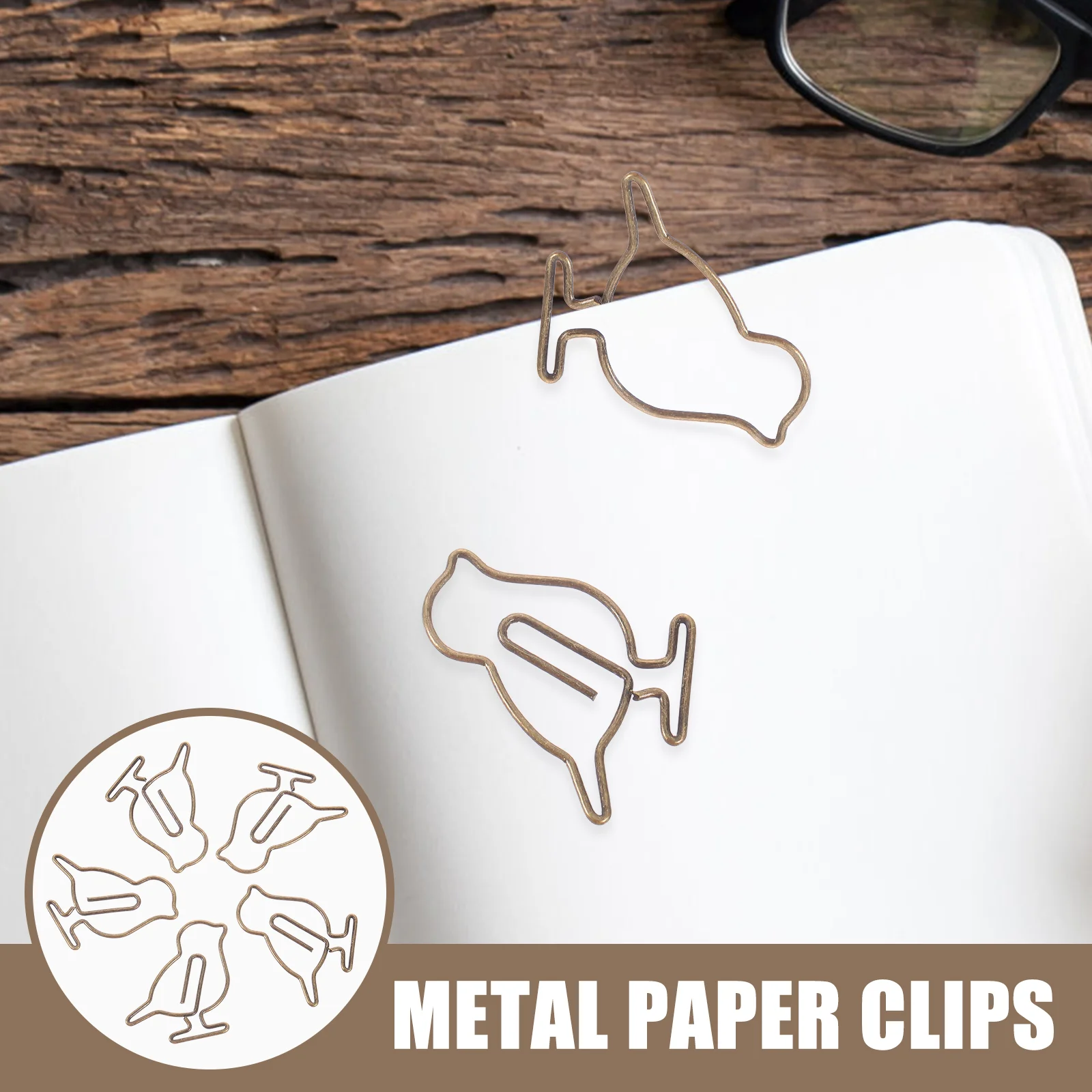 20 Pcs Bird Paper Clip Document Clips Small Paperclips Cute The Office File Metal