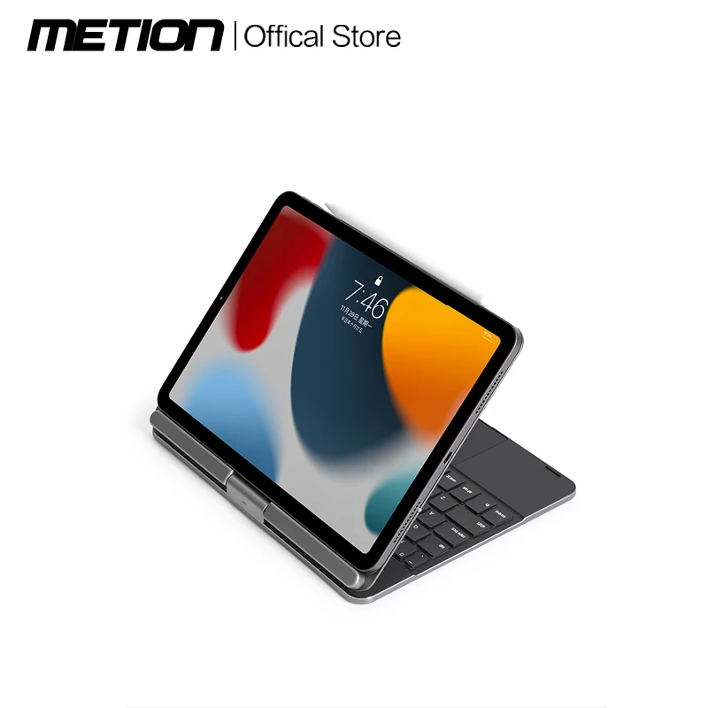 Doqo liga de alumínio magia magnética teclado bluetooth scissor mecanismo 360 rotação adequado para 2020/2021ipadpro1 1/12.9 air4/5