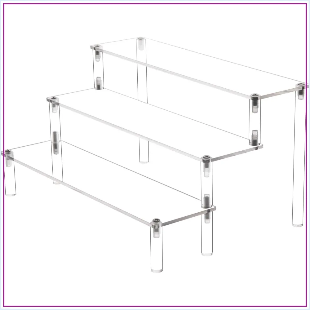 Clear Acrylic 3-Tier Display Riser Stand for Cupcakes, Decor, and Organizing