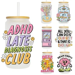 New Mental Health Positive Quotes UV DTF Transfers Stickers Decals For Libbey Cold Cup Mugs Tumbler Waterproof DIY Craft