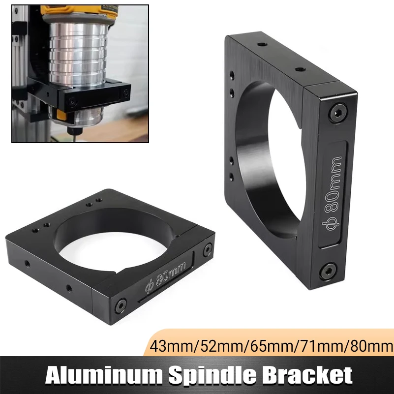 Router Spindel Mount Klem Diameter 43Mm/52Mm/65Mm/71Mm/80Mm Aluminium Spindel Montagebeugel Voor Cnc Router Graveermachine