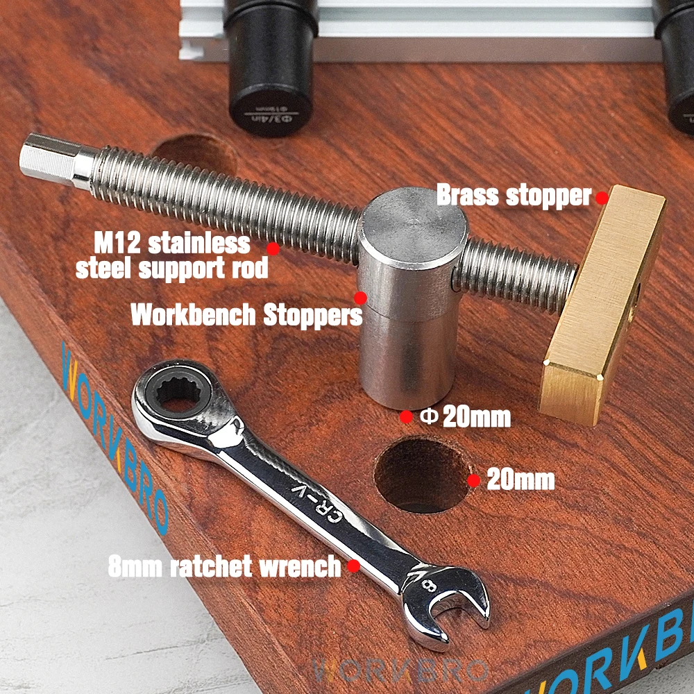 Bench Dogs MFT Style banco da lavoro morsetti rapidi regolabili 19MM 20MM lavorazione del legno Desktop Fast Clip fissa strumento per panche per la lavorazione del legno