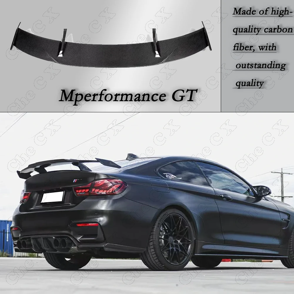 For 2014-2020 4 Series M4 F32 F33 F36 F82 F83 2-4 Door Sedan Bright Black Fiberglass Rear Spoiler Trunk Lid Diffuser MP GT Styl