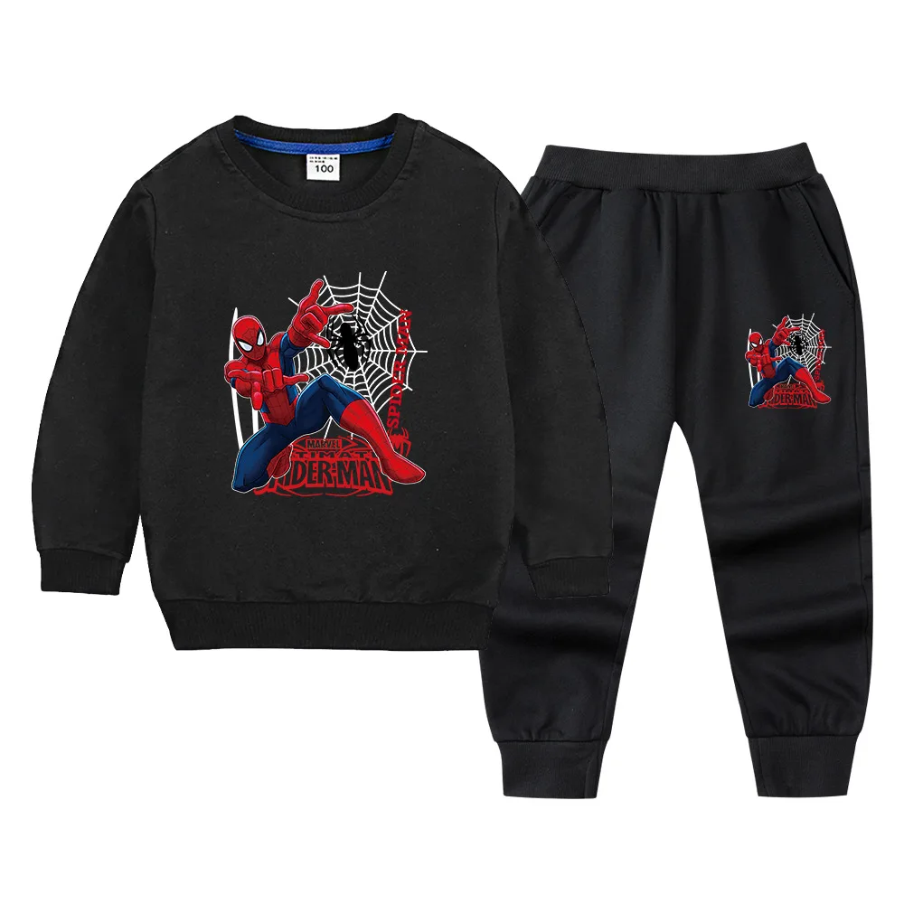 Autumn Baby Boy Clothes Set Children Girls Spider Man Printed Sweatshirts Pullover Top And Pants Suit Kid Long Sleeve Tracksuit