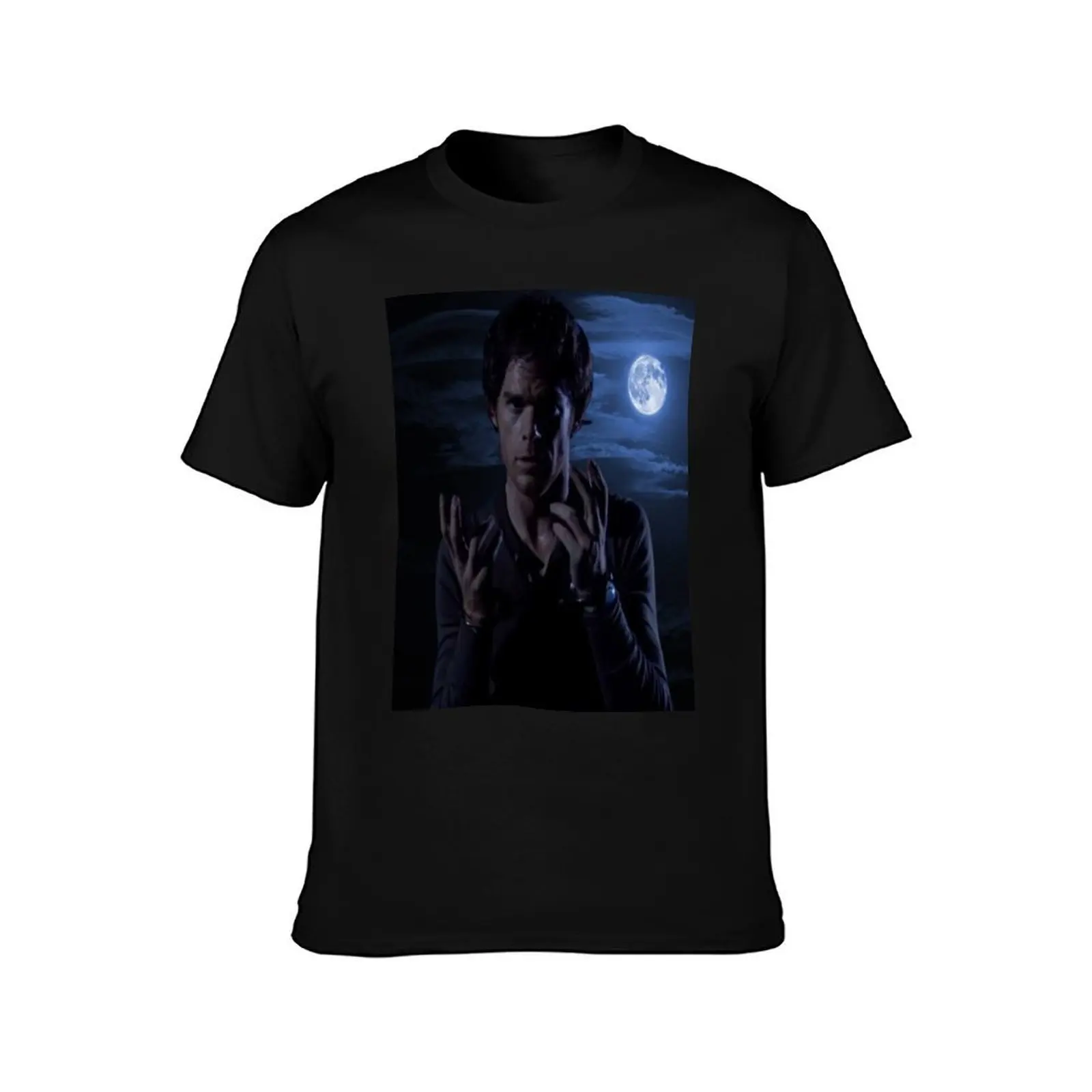 Dexter Morgan hard pose T-Shirt, Summer Casual Cotton Tee, Oversized Streetwear Tops, Vintage Graphic Print, Unisex Men Women