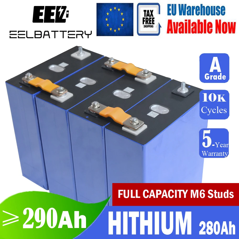 280 Ah 3,2 V 896 Wh Klasse A HITHIUM LiFePo4 Batteriezellen Lithium-Ionen-Eisen-Akkus für EV Solar