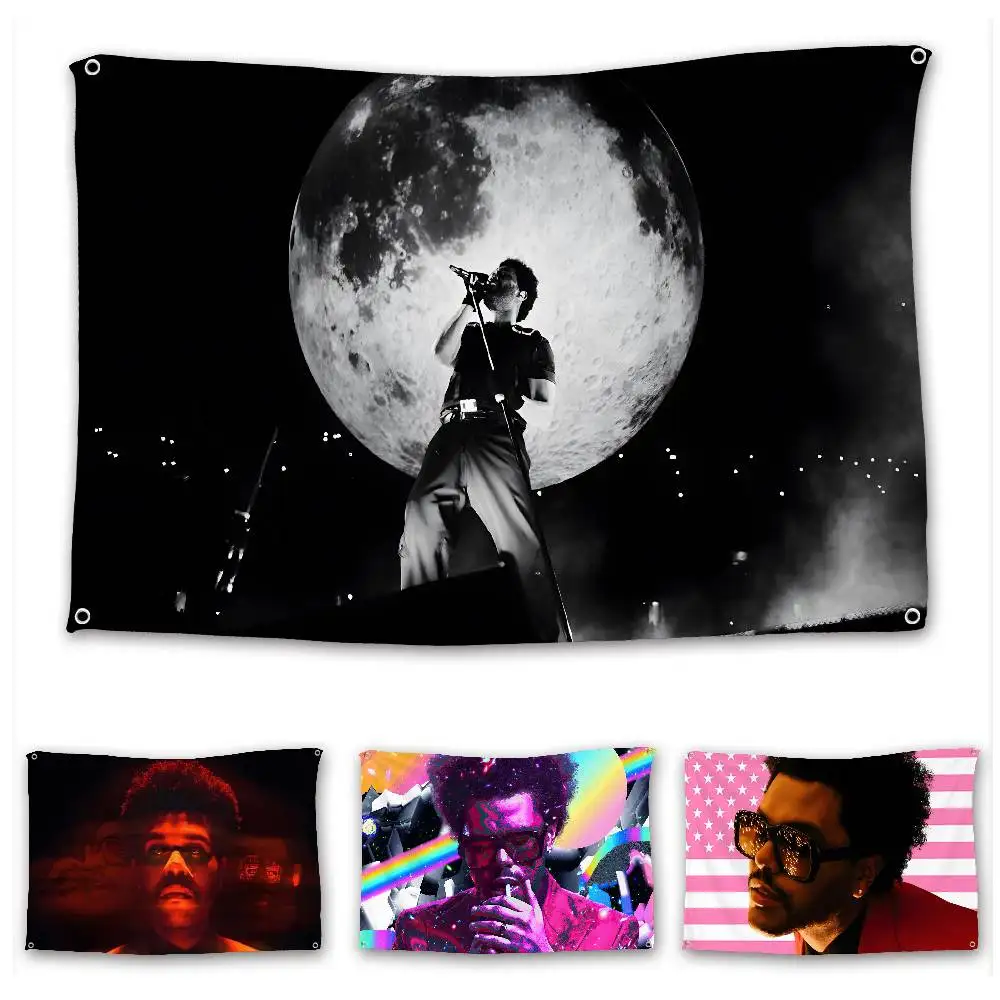 

T-The W-Weeknd High-Quality Flag Tapestry Banner Bedroom Living Room Bar Party Wall Decor Outdoor Use