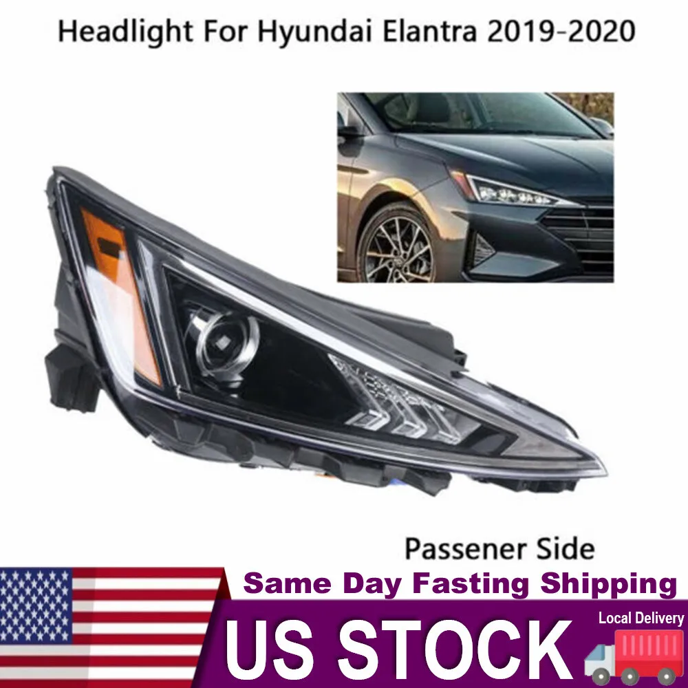 

Headlight Assembly Passenger Right Halogen for 2019 2020 Hyundai Elantra Sedan