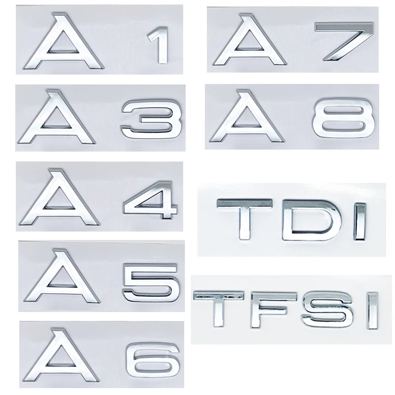 Apply to A1 A3 A4 A5 A6 A7 A8 TDI TFSI Logo Emblem Auto Badge Trunk Decal For Car Fender Sticker Accessories