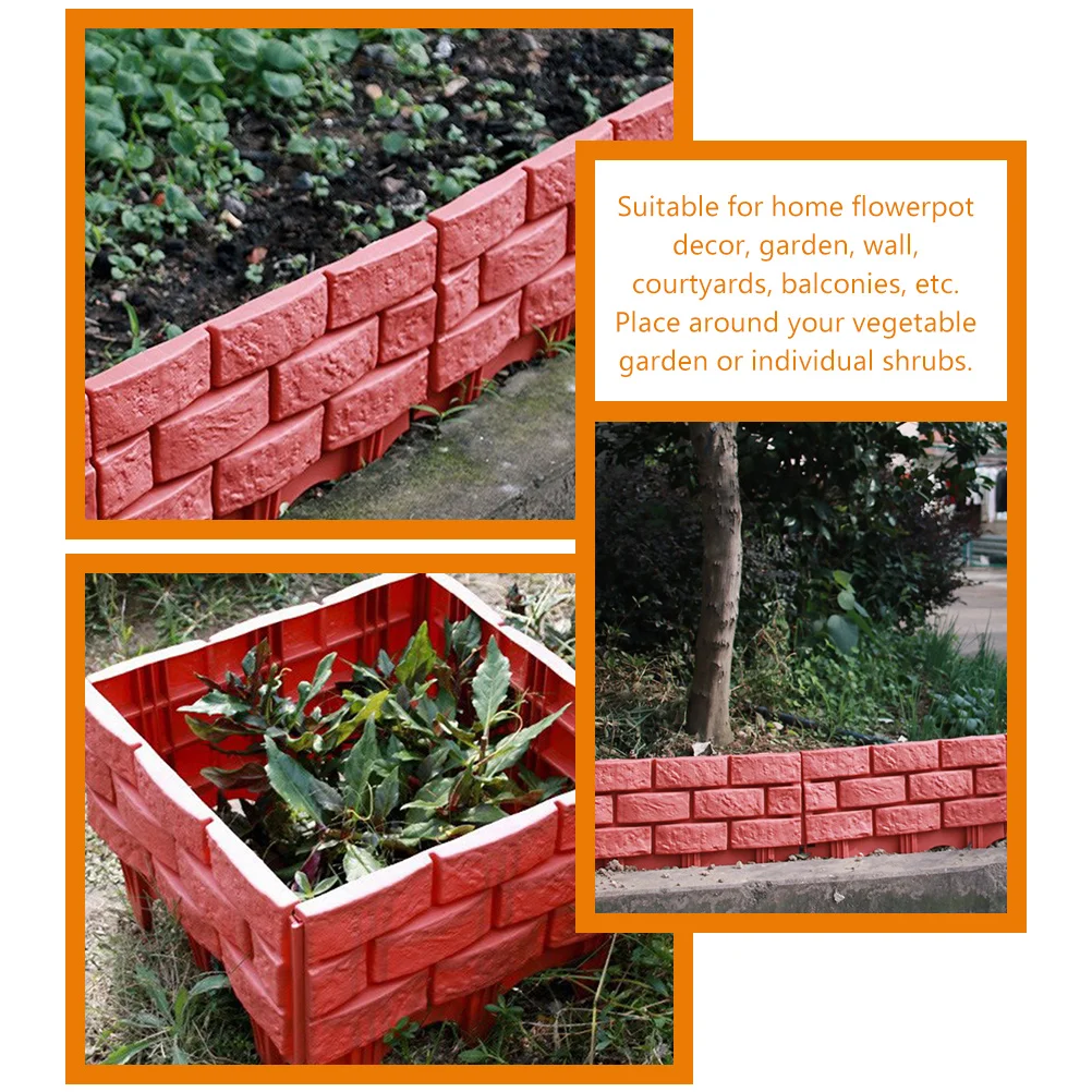 

4pcs Plastic Garden Durable Lawn Plant Border Simulation Fence For Yard Edging Decorative Landscape Border Outdoor