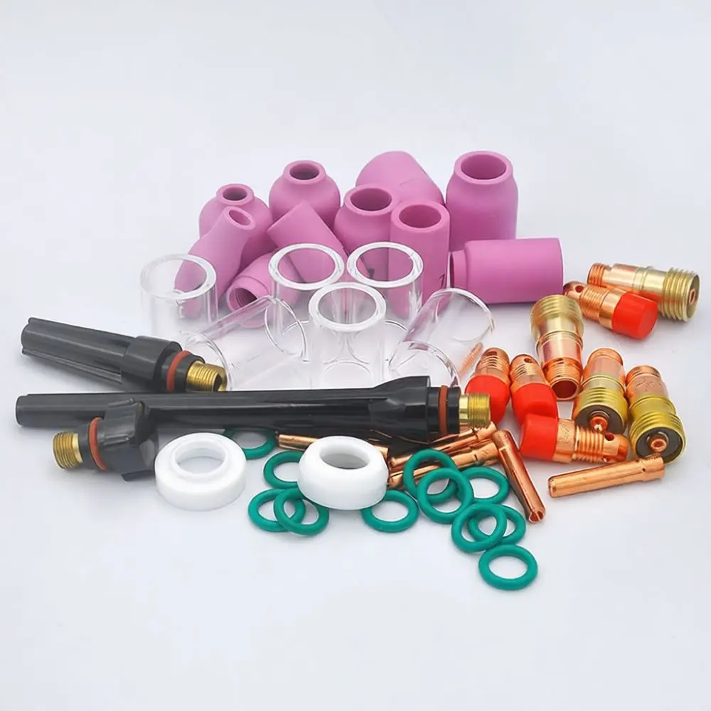 Argon Arc Welding Torch Kit For WP17 WP18 WP26 TIG Welder Spare Parts Set Gas Lens Ceramic Nozzle Cup Collet Connector