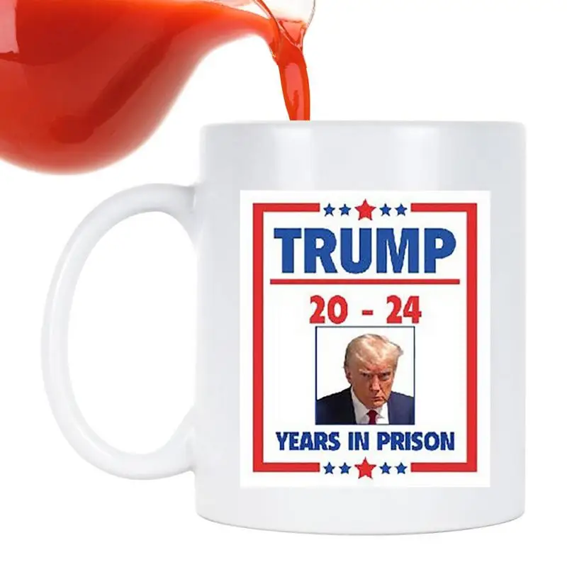 Trump Mug 2024 400ml Trump 2024 Jail Mugshot Coffee Cup Big Handle Durable Print Microwavable Dishwasher Safe Ceramic Coffee