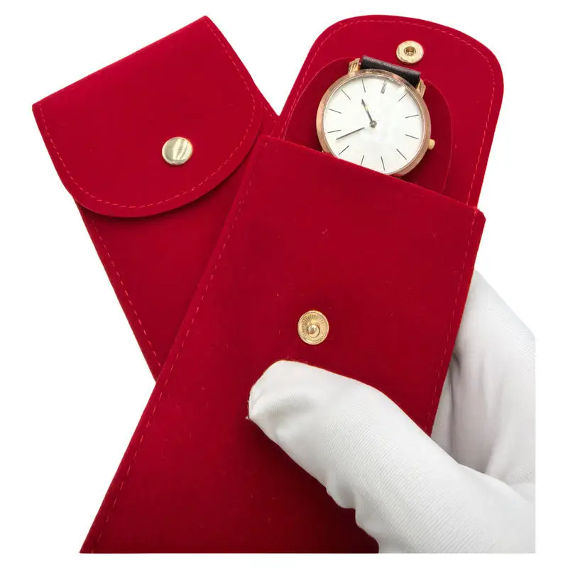 Sac de rangement de montre en flanelle Portable, Protection contre la poussière, sac de Protection de montre à pression, nouvelles boîtes de montre, étui de montres, pochette d'emballage cadeau