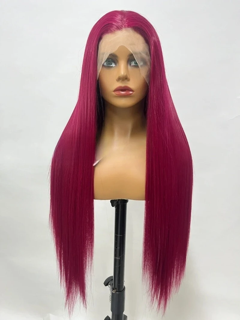 

Roseberry Red Long Striaght Hair Synthetic Lace Front Wig Cosdplay Daily Use