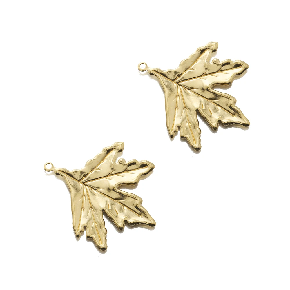 10Pcs Raw Brass Maple Leaf Charm for Jewelry Making Vintage Leaf Pendant Charms Diy Earrings Necklace Findings Supplies