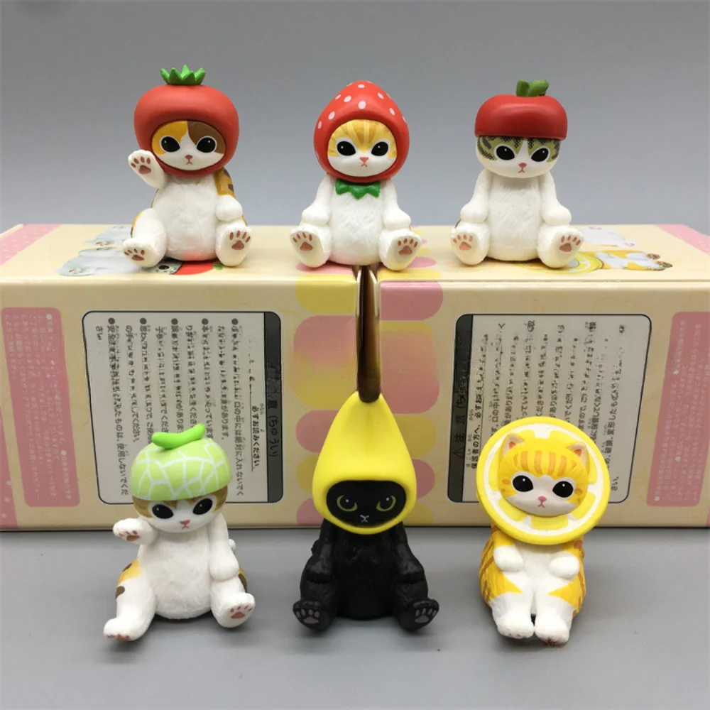 Mofuseands niedliche Katze Hai Action figur cos Frucht Katze Banane Erdbeer Äpfel Cantaloupe Anime Kawaii Spielzeug Ornamente Geschenke Kinder