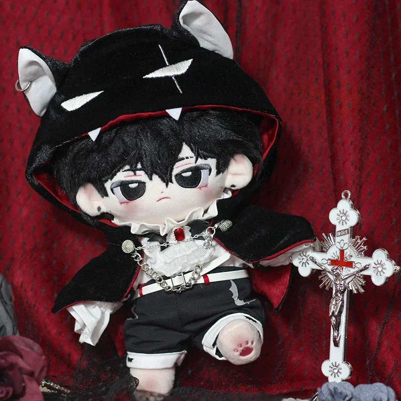 Cape de Style gothique européen Vampire diable, uniforme de Cosplay pour poupée en peluche de 20cm, vêtements habillés, faits à la main