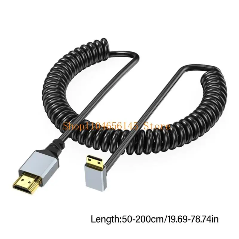5asd 90 Degree Angled Option 4K Video Extension Coiled Cable 4K60Hz for Laptops Tablets and GPU Cards 50-200CM